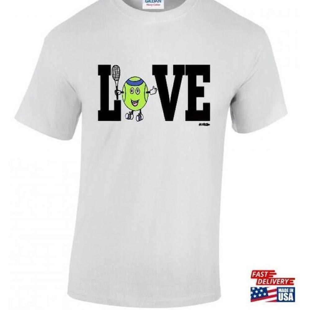 Love Tennis Sport Minimal Graphic Athlete Gift Court Style Casual Unisex T-Shirt